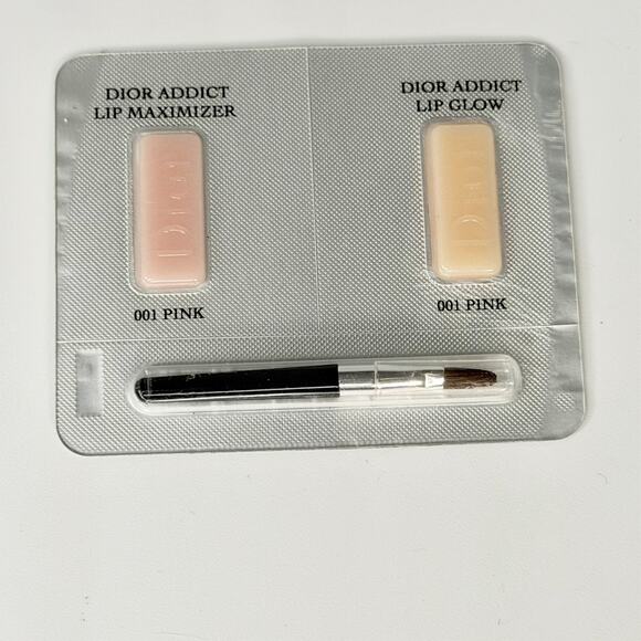 Dior Addict Lip Maximizer + Lip Glow Duo 001 Pink w/ Brush Hydrate Travel New - Picture 2 of 6